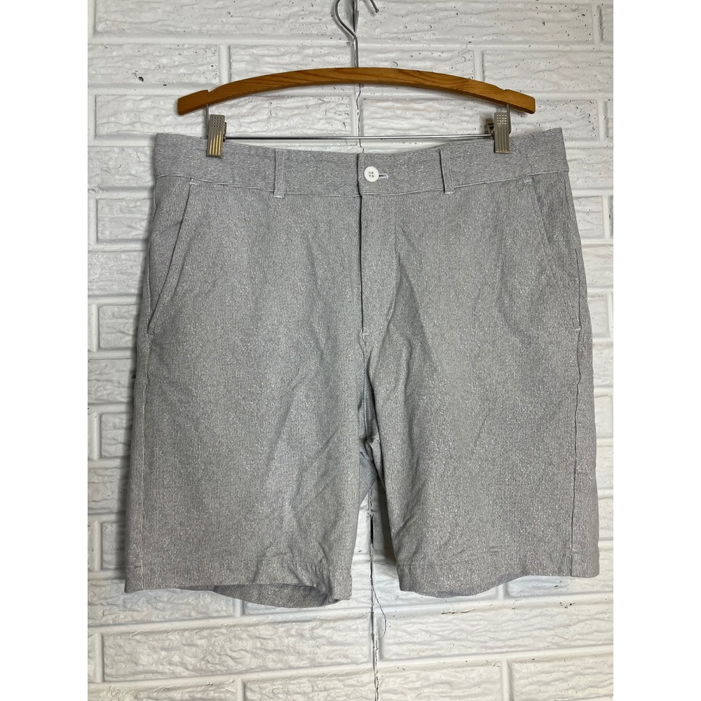 Buttercloth vision shorts icy cotton gray & white striped men's size 34  Preppy